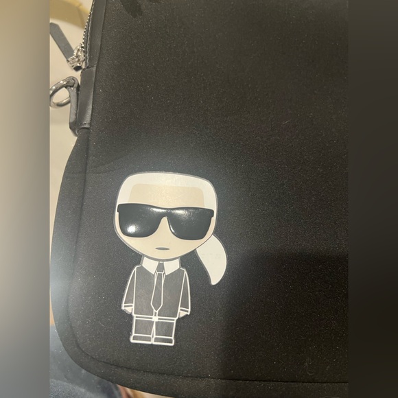 New Karl Lagerfeld Ikonik Laptop Case Briefcase Black - Picture 5 of 13